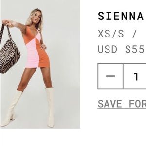 Princess Polly XS / S pink & orange knit mini dress